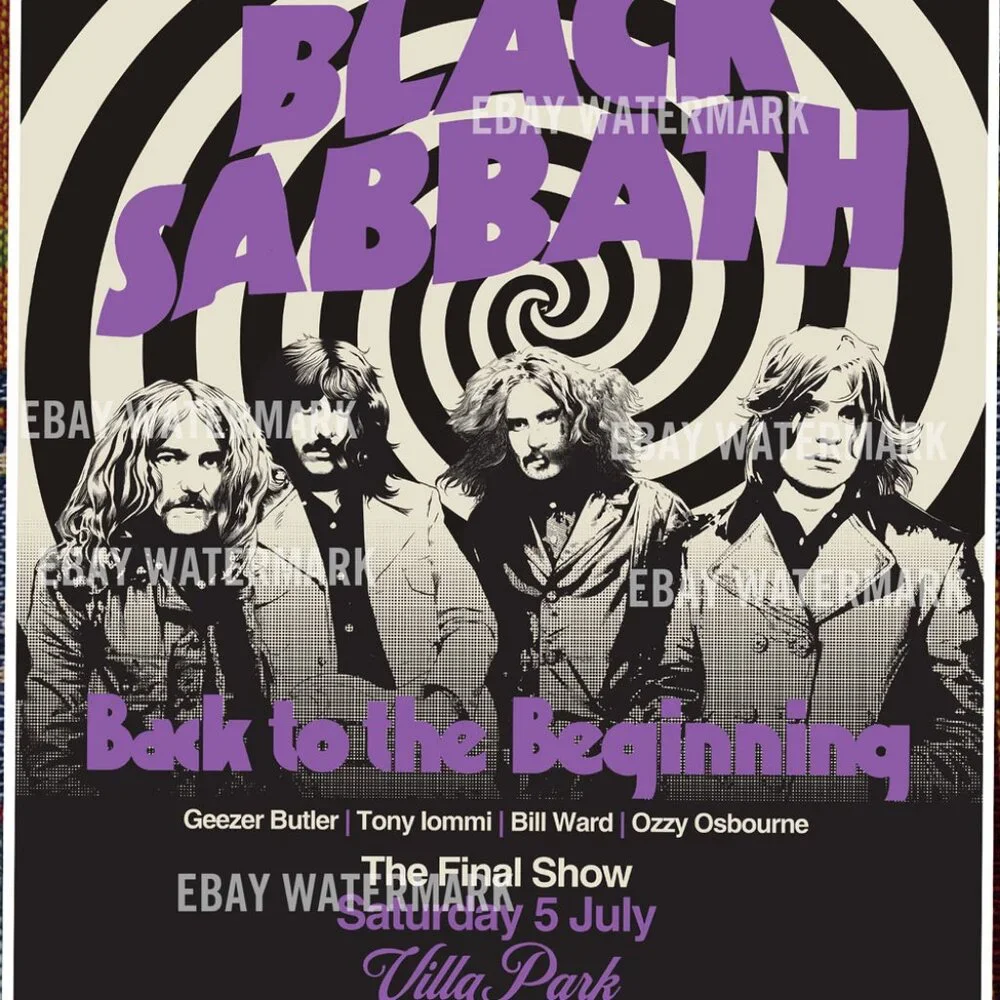 Black Sabbath Ozzy Osborne final concert poster 2025 Birmingham RARE